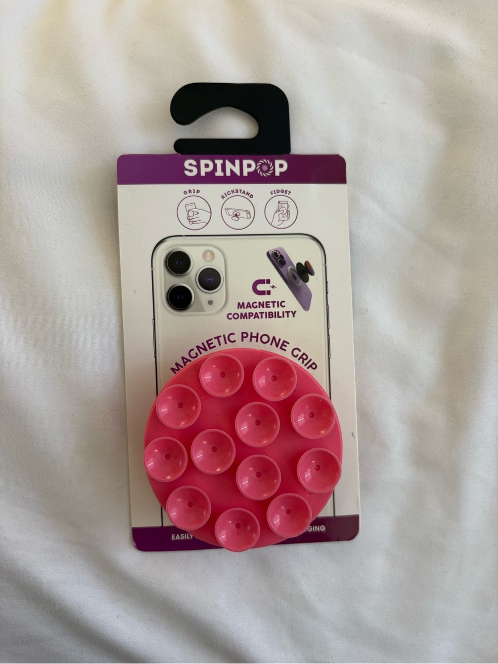 Magnetic Phone Grip – Pink Pop-Out Suction Grip
